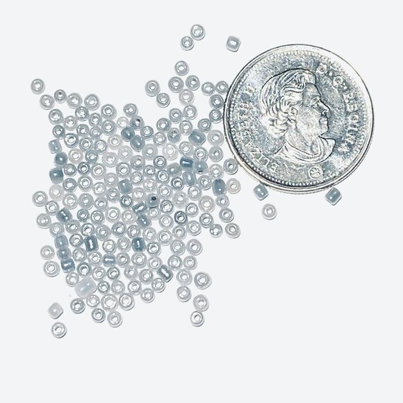 3/$10, Seed Beads Lustre Rocaille ~Silver Blue~ - Picture 2 of 3